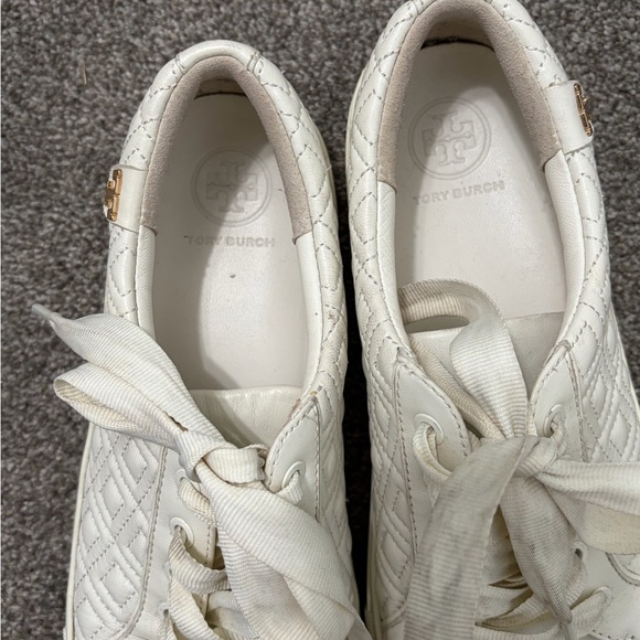 Tory Burch Quilted Cream Sneakers - Picture 3 of 7